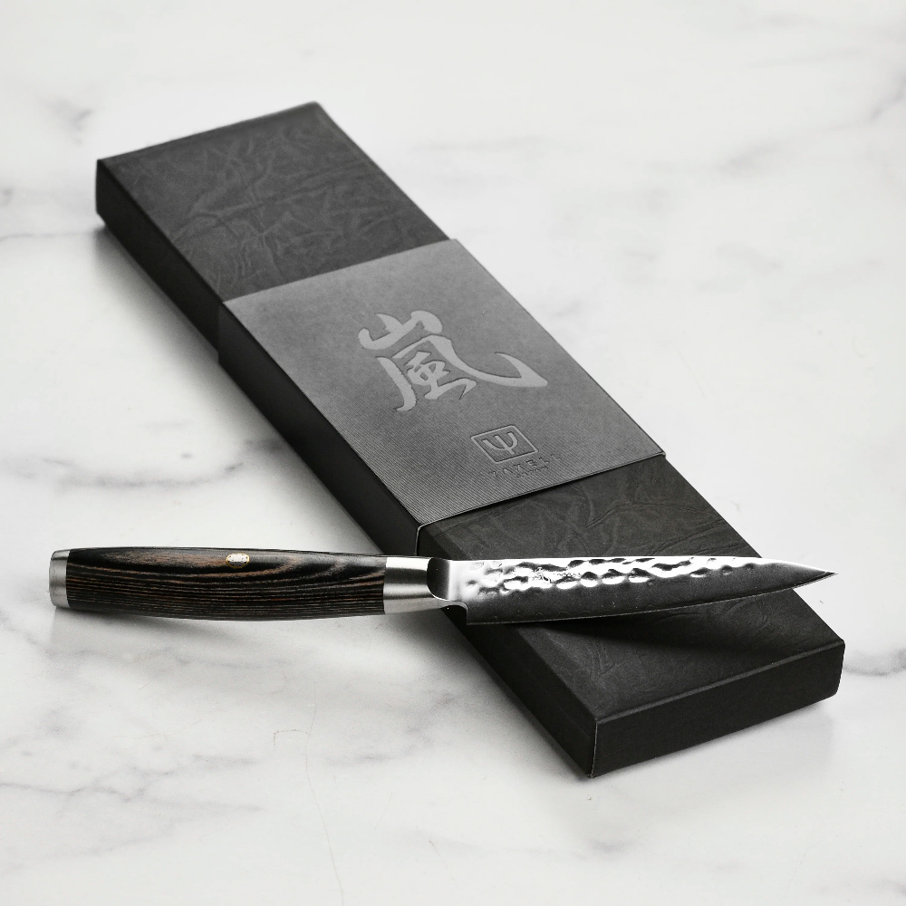 Ніж для чистки овочів 100 мм дамаська сталь, серія Ketu Yaxell 34935 - Фото 4 Ніж для чистки овочів 100 мм дамаська сталь, серія Ketu Yaxell 34935