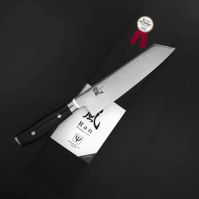 Нож Киритсуке 200 мм дамасская сталь, серия RAN Yaxell 36034 - Фото 6 Нож Киритсуке 200 мм дамасская сталь, серия RAN Yaxell 36034