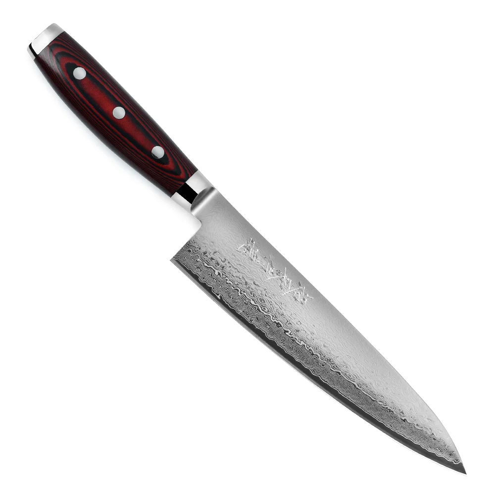 Кухарський шеф-ніж 200 мм дамаська сталь, серія SUPER GOU Yaxell 37100 - Фото 1 Кухарський шеф-ніж 200 мм дамаська сталь, серія SUPER GOU Yaxell 37100