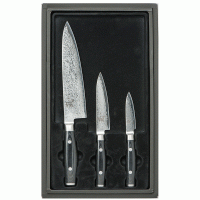 Набір ножів з 3-х предметів дамаська сталь, серія RAN Yaxell 36000-803