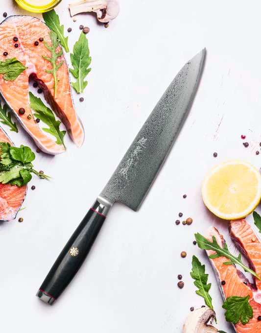 Техника нарезки японскими ножами Yaxell для блюд высокой кухни