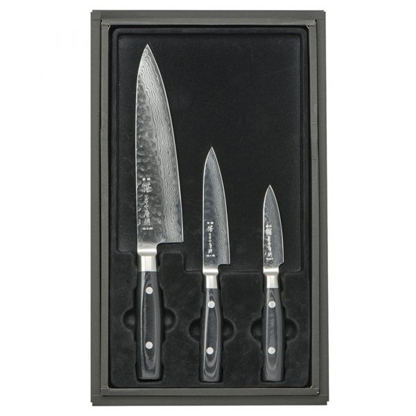 Набір ножів з 3-х предметів дамаська сталь, серія ZEN  Yaxell 35500-803