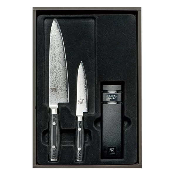 Набір ножів з 3-х предметів, дамаська сталь, серія RAN Yaxell 36000-003