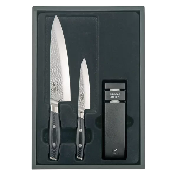 Набір ножів з 3-х предметів, дамаська сталь, серія TSUCHIMON Yaxell 36700-003ВП