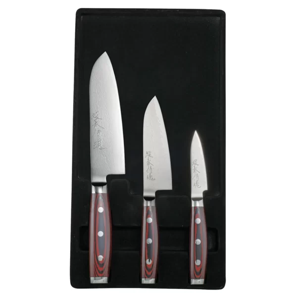 Набір ножів з 3-х предметів, дамаська сталь, серія SUPER GOU Yaxell 37101-703ВП