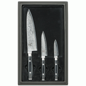 Набор ножей с 3-х предметов дамасская сталь, серия RAN Yaxell 36000-803