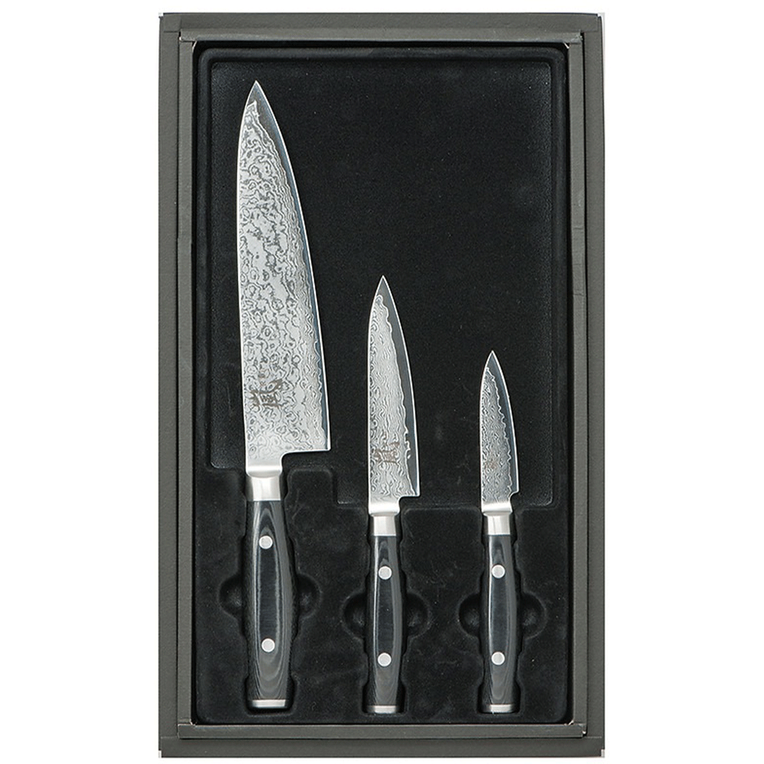 Набір ножів з 3-х предметів дамаська сталь, серія RAN Yaxell 36000-803 Набір ножів з 3-х предметів дамаська сталь, серія RAN Yaxell 36000-803